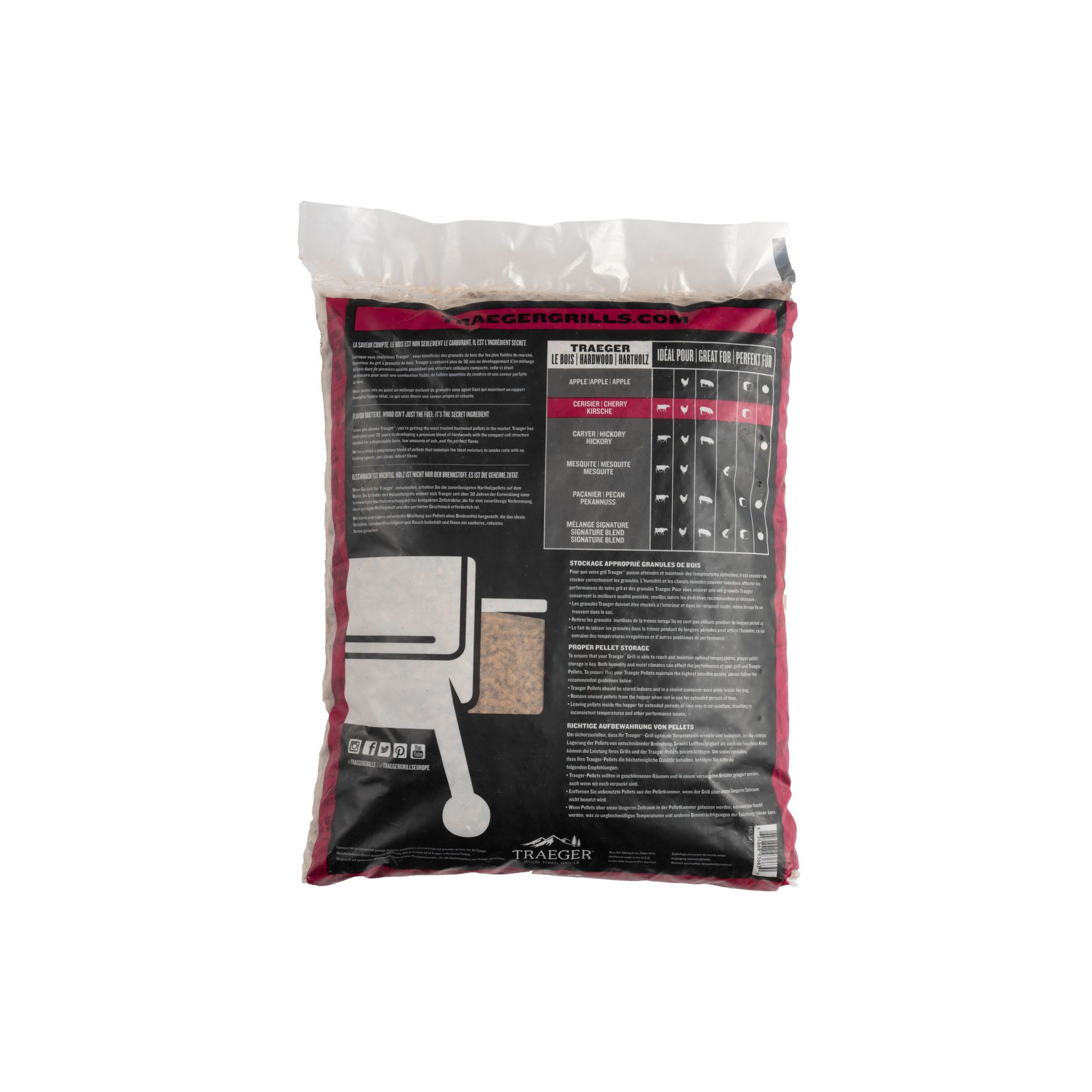 Pellets da legno Cherry naturale certificato FSC per barbecue a pellet - 9 kg