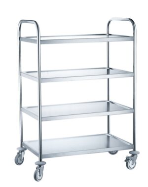 Carrello da servizio con 4 ripiani.