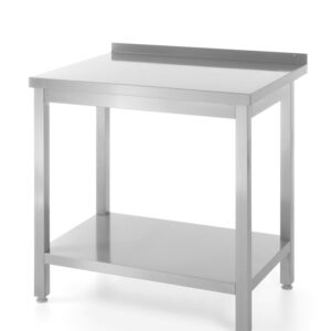 Tavolo a parete con ripiano – bullonato, profondità 600 mm