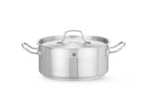 Pentola per stufato bassa - con coperchio