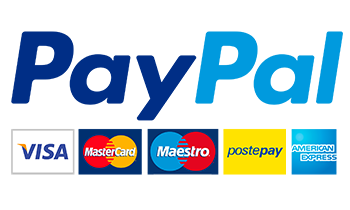 Metodi di pagamento accettati: PayPal, Visa, Mastercard, Maestro, Postepay, American Express